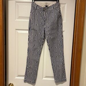 Anthropologie Navy and White Striped Women’s Pants
